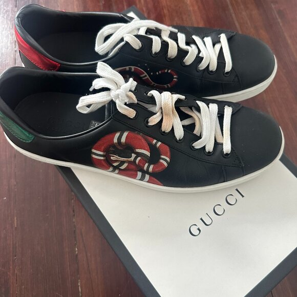 Gucci New Ace Snake Sneakers - Men's size 8 - Picture 1 of 6